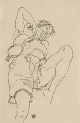 Frau in Unterwäsche, sich rückwärts lehnend